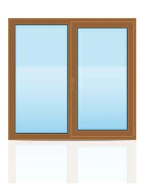 Brown plastic transparent window view indoors vector illustration Ilustración de archivo