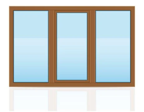 Brown plastic transparent window view outdoors vector illustration Stock Illustration