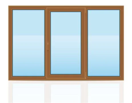 Brown plastic transparent window view indoors vector illustration Ilustración de archivo