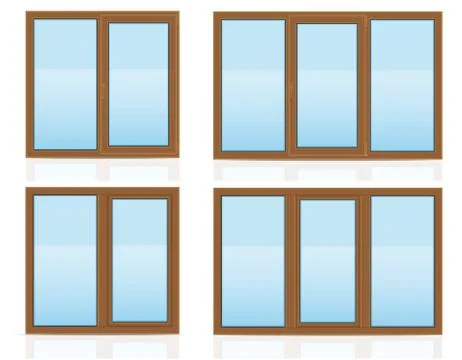 Brown plastic transparent window view indoors and outdoors vector illustratio Ilustración de archivo