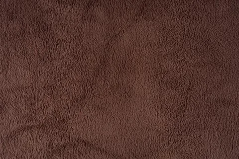 Brown Plush Fabric Texture Background Soft Cozy Material Close-Up for Inter.. Stock Photos