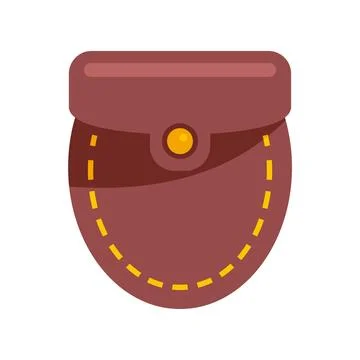 Brown pocket with button and decorative stitching Stock Illustration