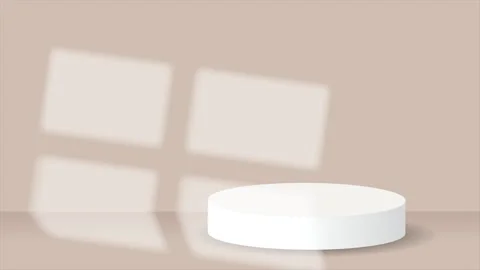 Brown podium background animation with window light from outside. Stock Footage 313374558
