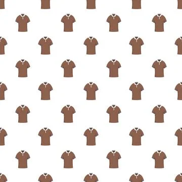 Brown polo shirt seamless pattern design background Stock Illustration