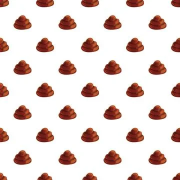 Brown poop emoji pattern creating seamless background Stock Illustration