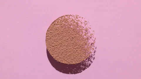 Brown powder circle shadow on light pink 스톡 동영상 339384142