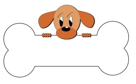 Brown puppy with bone. Stock Illustration