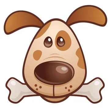 Brown Puppy With Bone Vector cartoon illustration of a cute puppy dog with... Stock Photos