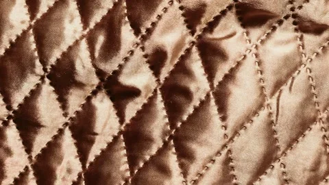 Brown Quilted Fabric Texture Background Pattern Stock Footage 337525692