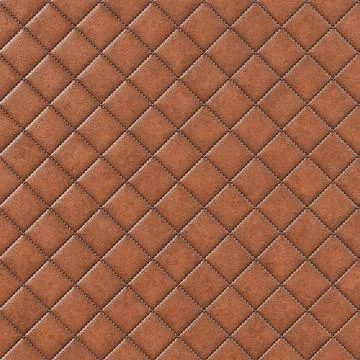 Brown Quilted Leather Texture Background with Classic Diamond Stitching Pattern Illustrazione stock
