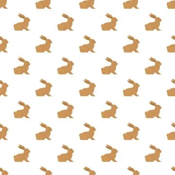 Brown rabbit repeating seamless pattern for easter design Stockillustratie