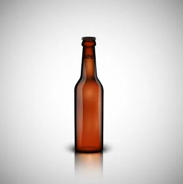 Brown realistic bottle of beer, vector illustration Stock Illustration