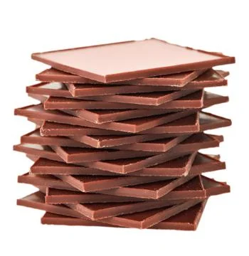 Brown rectangular chocolate slabs pyramid Foto stock