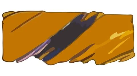 Brown rectangular shape with diagonal brush strokes in grunge style. Irreg... Stock Photos