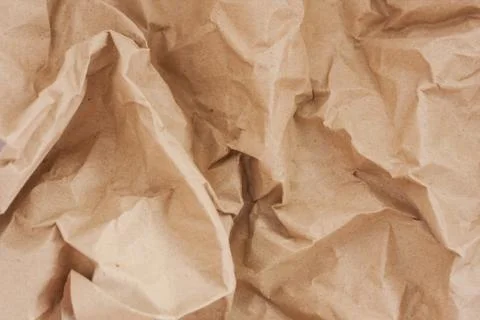 Brown recycled crumpled paper background: crush  fold texture backgrounds for Stock Photos