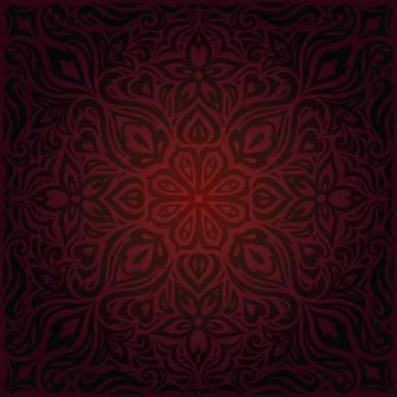 Brown Red Flower wallpaper vector design background Stock Illustration