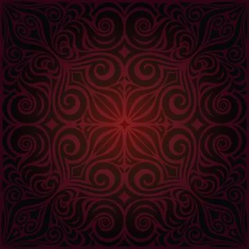 Brown Red Flower wallpaper vector design Stock Illustration