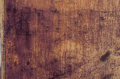 Brown red rusty metal surface, metal sheet with cracked paint peeled off, rou Stock Photos