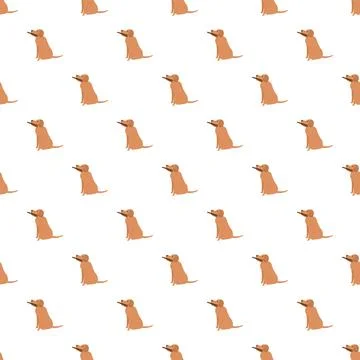Brown retriever dog seamless pattern on white background Stockillustratie
