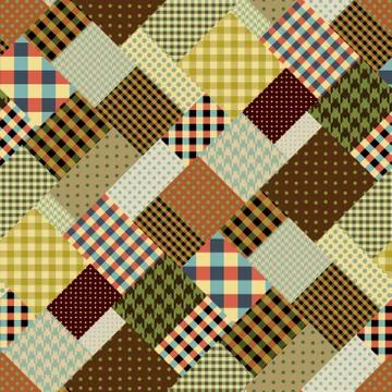 Brown retro patchwork 스톡 일러스트