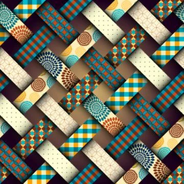 Brown retro patchwork Stock-Illustration