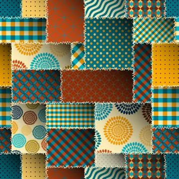 Brown retro patchwork Ilustración de archivo