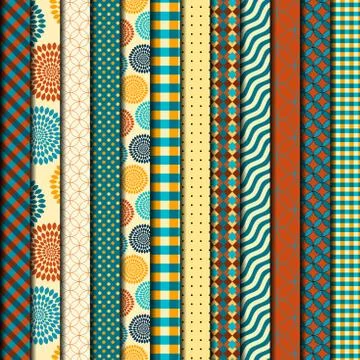 Brown retro patchwork Stock-Illustration
