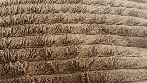 Brown Ribbed Plush Textile Macro Fuzzy Fabric Texture Stock Footage 346263522