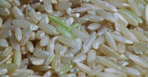 Brown Rice Close Up Spin Uncooked Stock Footage 64974354