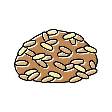 Brown rice color icon vector illustration Stock Illustration