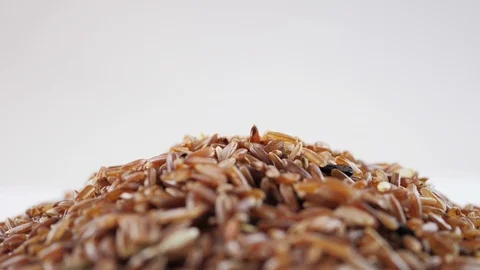 Brown rice falling slow motion Stock Footage 103982296