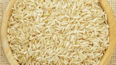 Brown rice Stock Footage 76308410