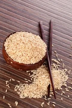 Brown rice. Stock Photos