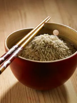 Brown rice Foto stock