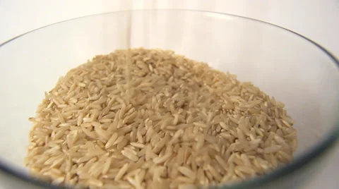 Brown Rice Pour (Close Up) Video stock 27606670