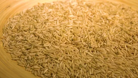 Brown rice pouring (slow motion) Stock Footage 101743956