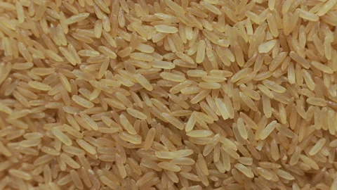 Brown rice on a turntable Stock Footage 149379582