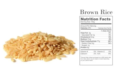 Brown rice uncooked Stock Photos
