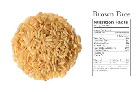 Brown rice uncooked Stock Photos