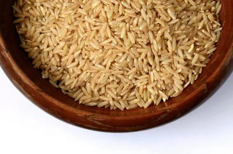 Brown rice uncooked Stock Photos