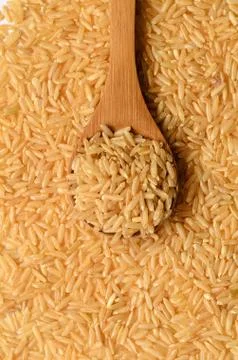 Brown rice uncooked Stock Photos