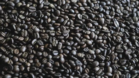 Brown Roasted Coffee Beans Animation With Chroma Key Stock Footage 315991207