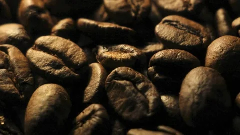 Brown Roasted Coffee Beans Animation With Chroma Key Stock Footage 315991222