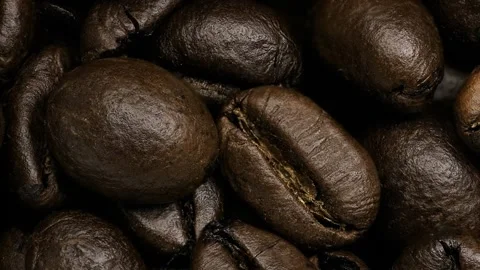 Brown Roasted Coffee Beans Animation With Chroma Key Stock Footage 315991252