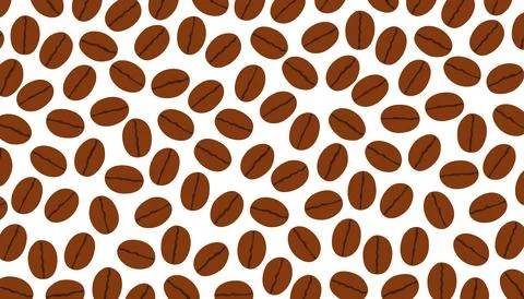 Brown roasted coffee beans background Stock Illustration