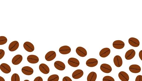 Brown roasted coffee beans border 스톡 일러스트