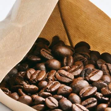 Brown Roasted Coffee Beans Closeup Stock-Fotos