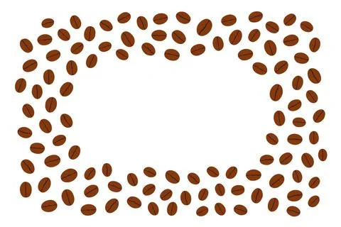 Brown roasted coffee beans frame Stock Illustration