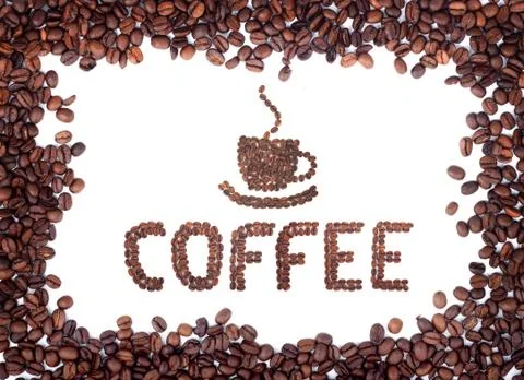 Brown roasted coffee beans Stockfoto's