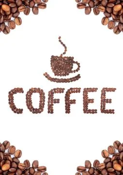 Brown roasted coffee beans Stock Photos